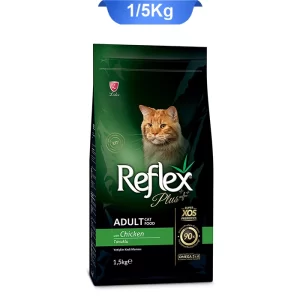 غذای خشک گربه بالغ رفلکس پلاس مرغ 1.5 کیلویی