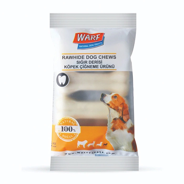 تشویقی-سگ-استخوان-فلورایدی-وارف-۴-عددی تشویقی سگ از پوست تازه گاو مدل استخوان روهایدی برای کاهش پلاک دندانی وارف (Warf) 4 عددی - Image 1