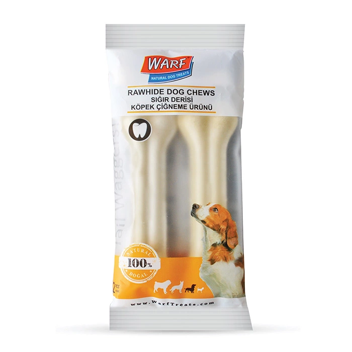 تشویقی-سگ-استخوانی-فلورایدی-وارف-۲عددی تشویقی سگ از پوست تازه گاو مدل استخوان روهایدی برای کاهش پلاک دندانی وارف (Warf) 2 عددی - Image 1
