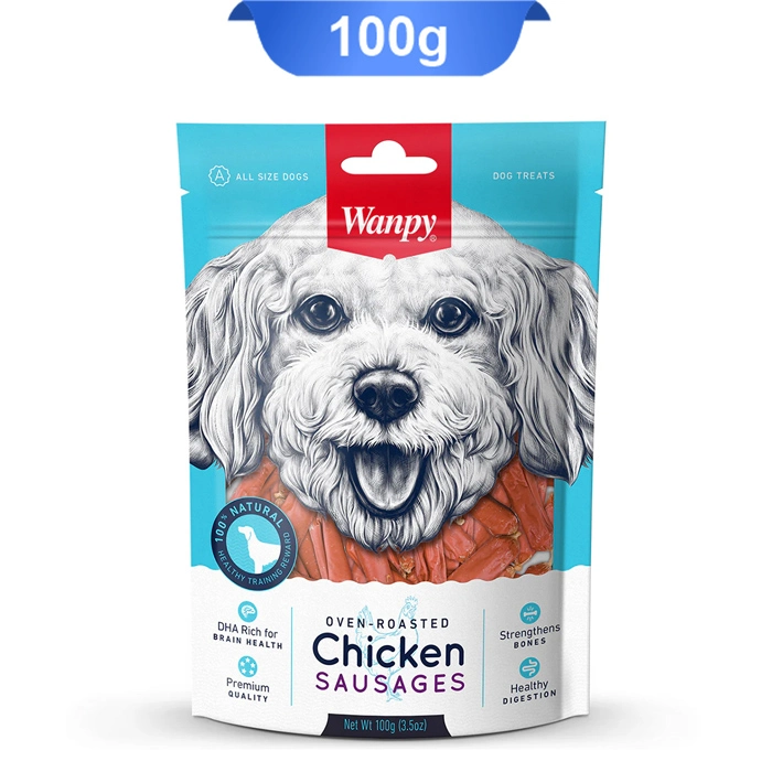 chicken_susisi تشویقی سگ ونپی مدل سوسیسی طعم مرغ وزن 100 گرم Wanpy Chicken Sausages - Image 1