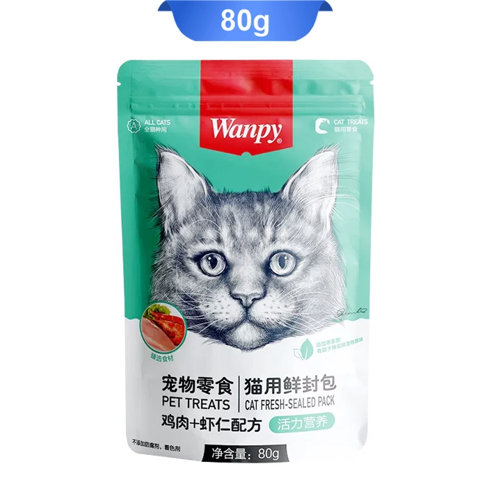 morgh__meigo پوچ گربه ونپی با طعم مرغ و میگو (Wanpy) وزن 80 گرم