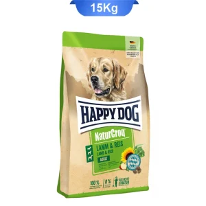غذای سگ هپی داگ ۱۵ کیلویی با طعم بره و برنج نیچرکراک
