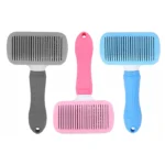 برس سگ و گربه به همراه دکمه تخلیه مو مستطیل کد 106010 - Image 2