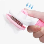 برس سگ و گربه به همراه دکمه تخلیه مو مستطیل کد 106010 - Image 3