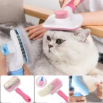 برس سگ و گربه به همراه دکمه تخلیه مو مستطیل کد 106010 - Image 7