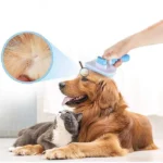 برس سگ و گربه به همراه دکمه تخلیه مو مستطیل کد 106010 - Image 8