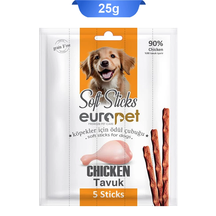 chicken_dog تشویقی مدادی سگ طعم مرغ 5 عددی یوروپت (Europet) وزن 25 گرم کد 104050 - Image 1