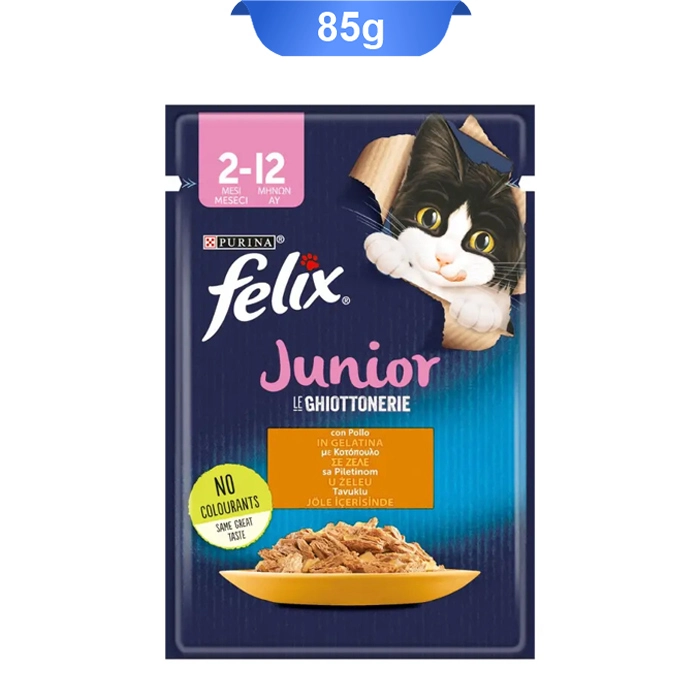 junior_chicken پوچ بچه گربه طعم مرغ فلیکس (Felix Junior) وزن 85 گرم - Image 1