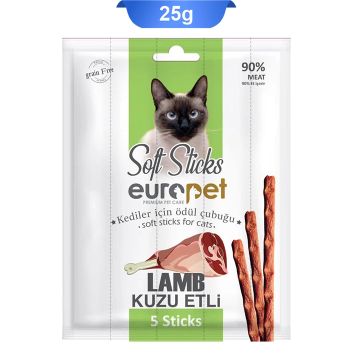 lamb_cat تشویقی مدادی گربه طعم بره 5 عددی یوروپت (Europet) وزن 25 گرم کد 105019 - Image 1