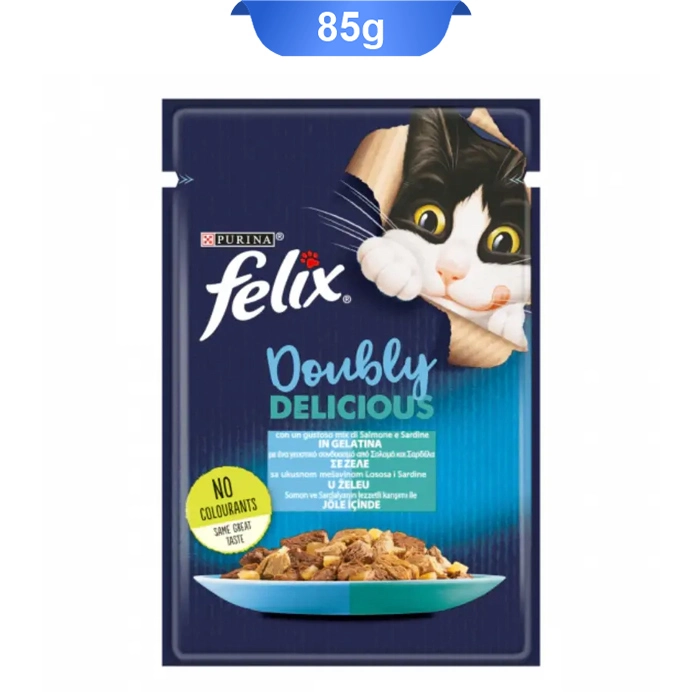 salmon پوچ گربه طعم ماهی تن سالمون فلیکس (Felix) وزن 85 گرم - Image 1