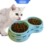 ظرف غذای دو قلو سگ و گربه جنس پلاستیک مقاوم در طول 33 سانتی متر کد 106052