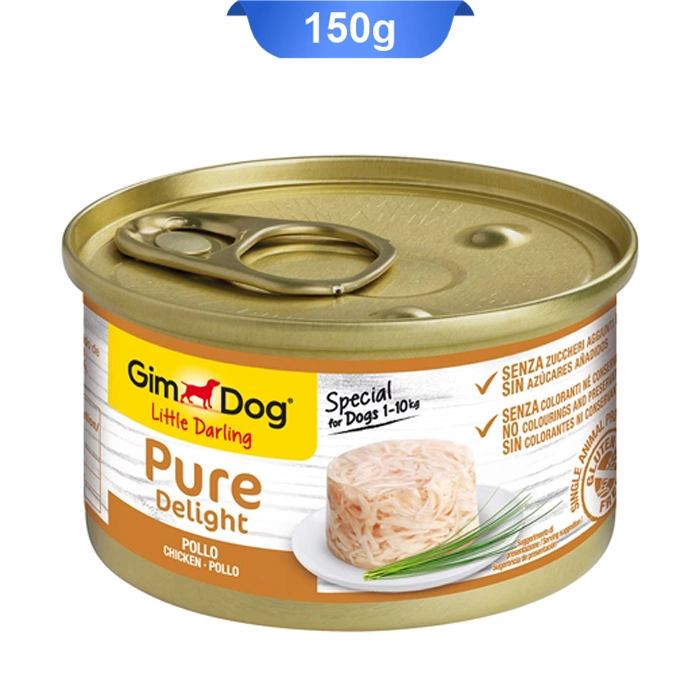 chicken کنسرو سگ نژاد کوچک طعم مرغ جیم داگ (GimDog) وزن 150 گرم - Image 1