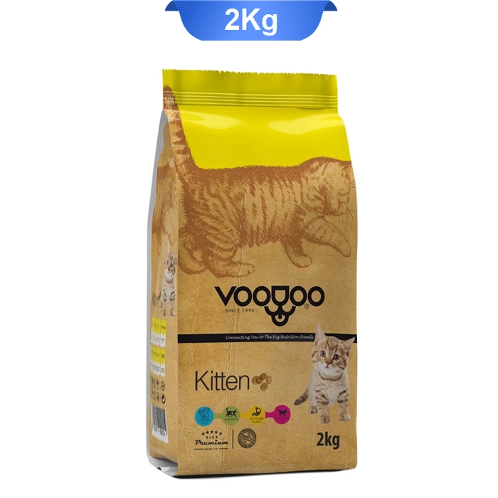 kitten غذای خشک بچه گربه طعم مرغ و ماهی و برنج وودو (VooDoo) وزن 2 کیلوگرم - Image 1