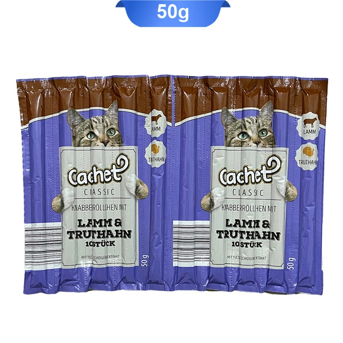 lamb10 تشویقی مدادی گربه طعم بره و بوقلمون کچت 10 عددی (Cachet) وزن 50 گرم کد 105026 - Image 1