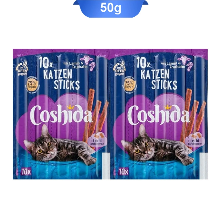 lamm_leber تشویقی مدادی کوشیدا گربه طعم بره و بوقلمون 10 عددی (Coshida) وزن 50 گرم کد 105030 - Image 1