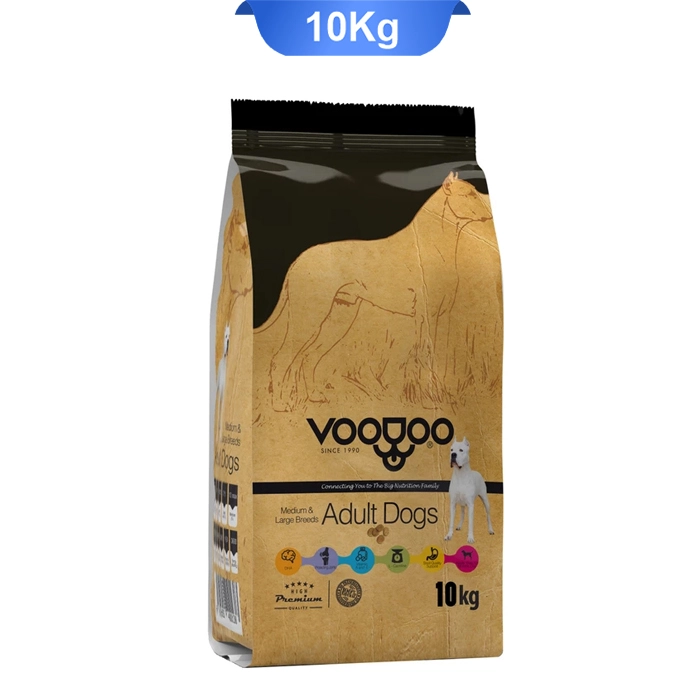 large10 غذای خشک سگ بالغ نژاد متوسط و بزرگ طعم مرغ و ماهی و برنج وودو (VooDoo) وزن 10 کیلوگرم - Image 1