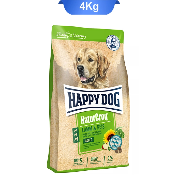 naturcrop_lamm_rice4 غذای خشک سگ بالغ طعم بره و برنج نیچرکراک هپی داگ (NaturCroq) وزن 4 کیلوگرم - Image 1