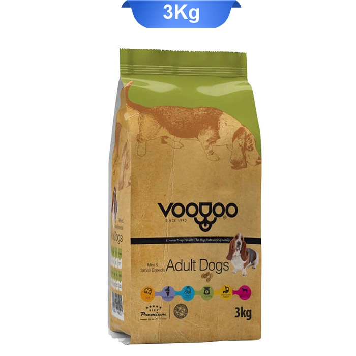 samall_adult3 غذای خشک سگ بالغ نژاد کوچک و خیلی کوچک طعم مرغ و ماهی و برنج وودو (VooDoo) وزن 3 کیلوگرم - Image 1