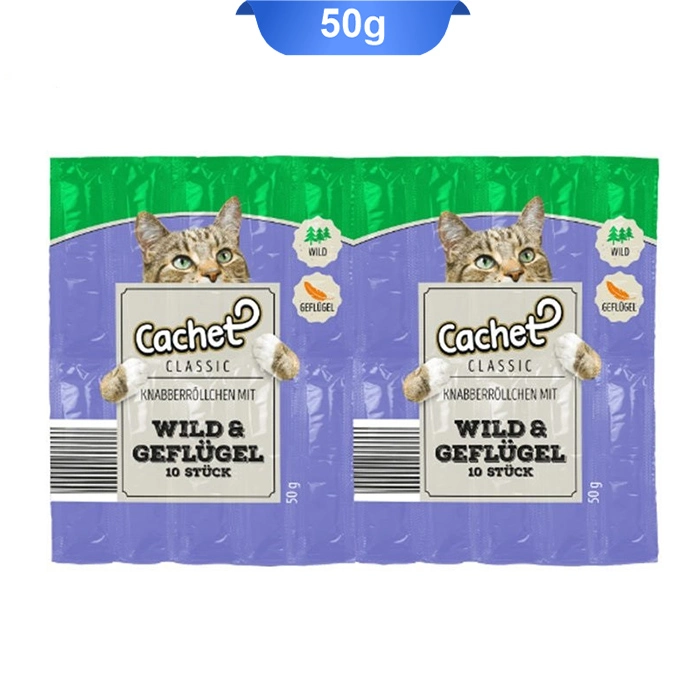 wild_chicken تشویقی مدادی گربه طعم مرغ و گوشت شکار کچت 10عددی وزن 50 گرم کد 105024 (Cachet) - Image 1