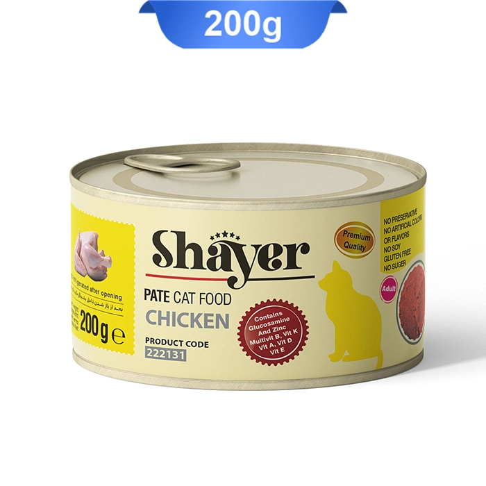 chicken کنسرو گربه بالغ شایر (Shayer) باطعم مرغ پته وزن 200 گرم - Image 1