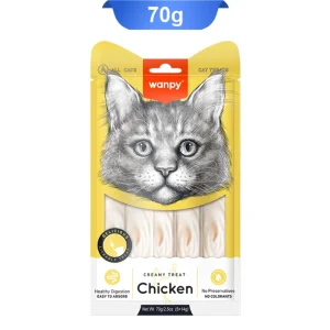 بستنی گربه طعم مرغ ونپی بسته ۵ عددی | Wanpy Creamy Treat Chicken
