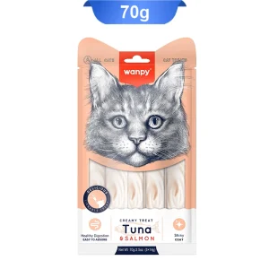 بستنی گربه ونپی طعم ماهی تن و سالمون بسته ۵ عددی | Wanpy Creamy Treat Tuna & Salmon