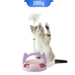 اسباب بازی گربه برج تک طبقه به همراه توپ زنگوله دار و میله ی پردار کد 106070