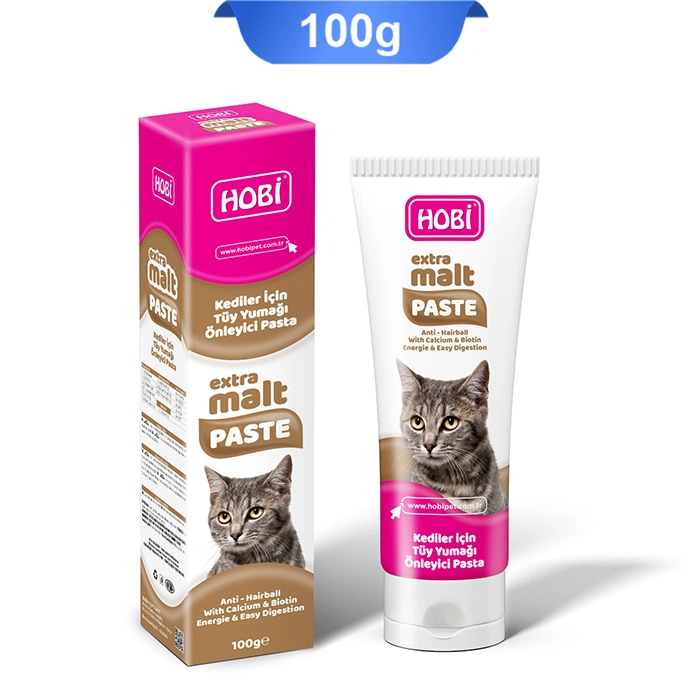 malt_hobi خمیر مالت گربه برای حذف گلوله های مویی حاوی کلسیم و بیوتین هوبی (Hobi) وزن 100 گرم - Image 1