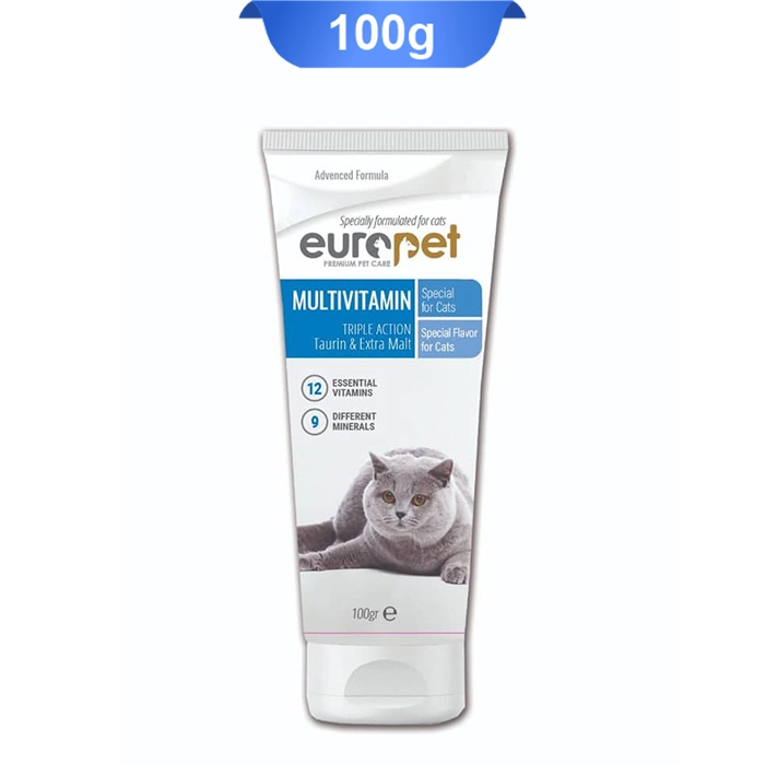 multivitamin_cat خمیر مولتی ویتامین گربه بالغ حاوی 12 نوع ویتامین یوروپت (Europet) وزن 100 گرم کد 112060 - Image 1
