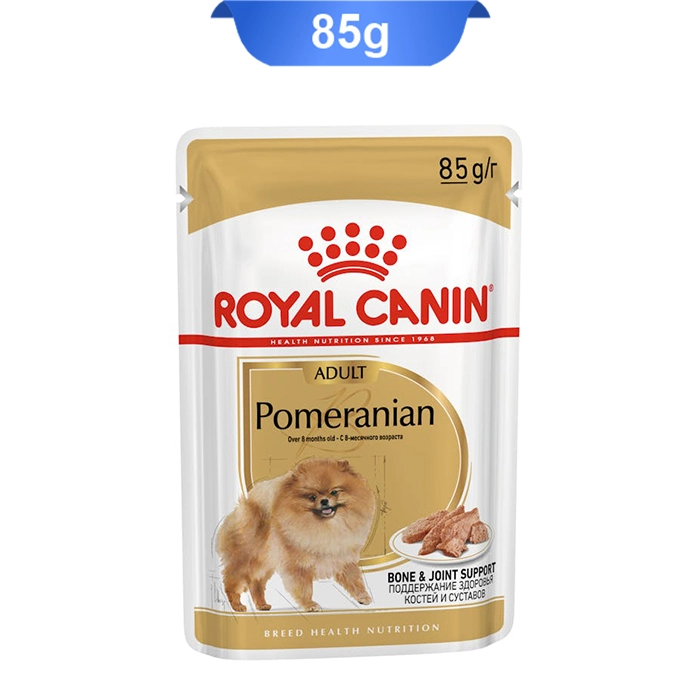 pamer پوچ سگ بالغ نژاد پامرانین طعم مرغ (Pomeranian) وزن 85 گرم