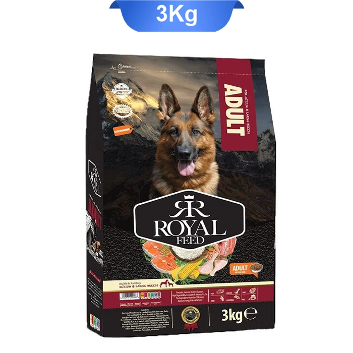 ادالت_لارج غذا خشک سگ بالغ مدل مدیوم لارج رویال فید وزن 3 کیلوگرم Royal Feed Medium & Large - Image 1