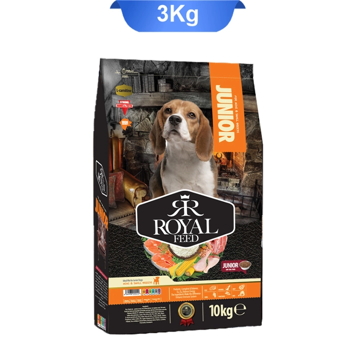جونیور3 غذا خشک سگ جونیور نژاد کوچک رویال فید وزن 3 کیلوگرم Junior Mini Small - Image 1