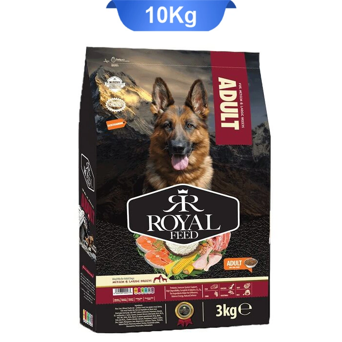 لارج10 غذا خشک سگ ادالت مدیوم لارج رویال فید وزن 10 کیلوگرم Medium & Large - Image 1