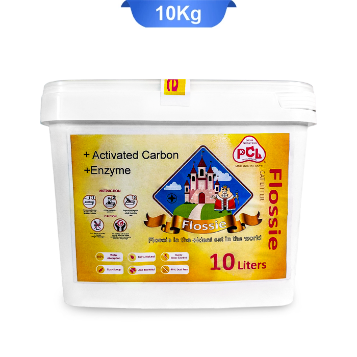 34 خاک بستر گربه پی سی ال سوپر کربن اکتیو مدل PCL14 FLOSSIE وزن 10 کیلوگرم - Image 1