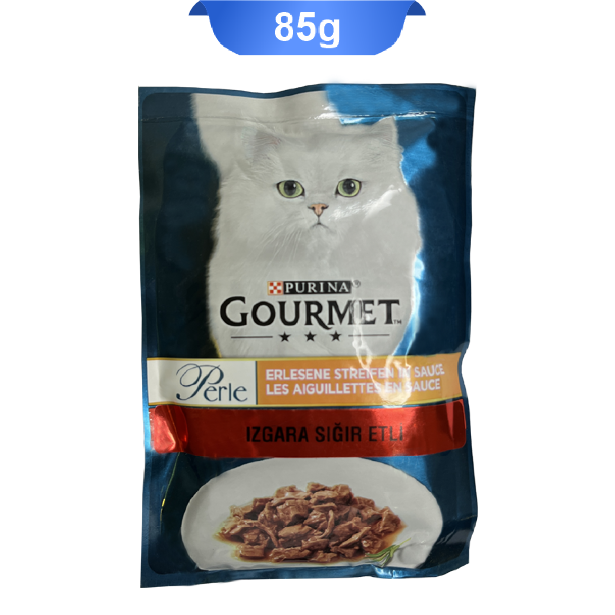 gourmet2 پوچ گربه بالغ گورمت طعم گوشت گاو وزن 85 گرم Purina Gourmet Cat Pouch - Image 1