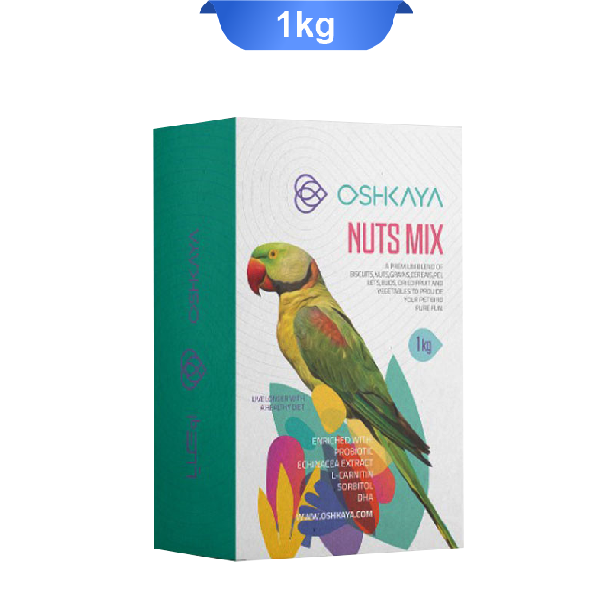 oshkaya-special-feed-nuts-mix-1.5g غذا شاه طوطی اوشکایا وزن 1 کیلوگرم