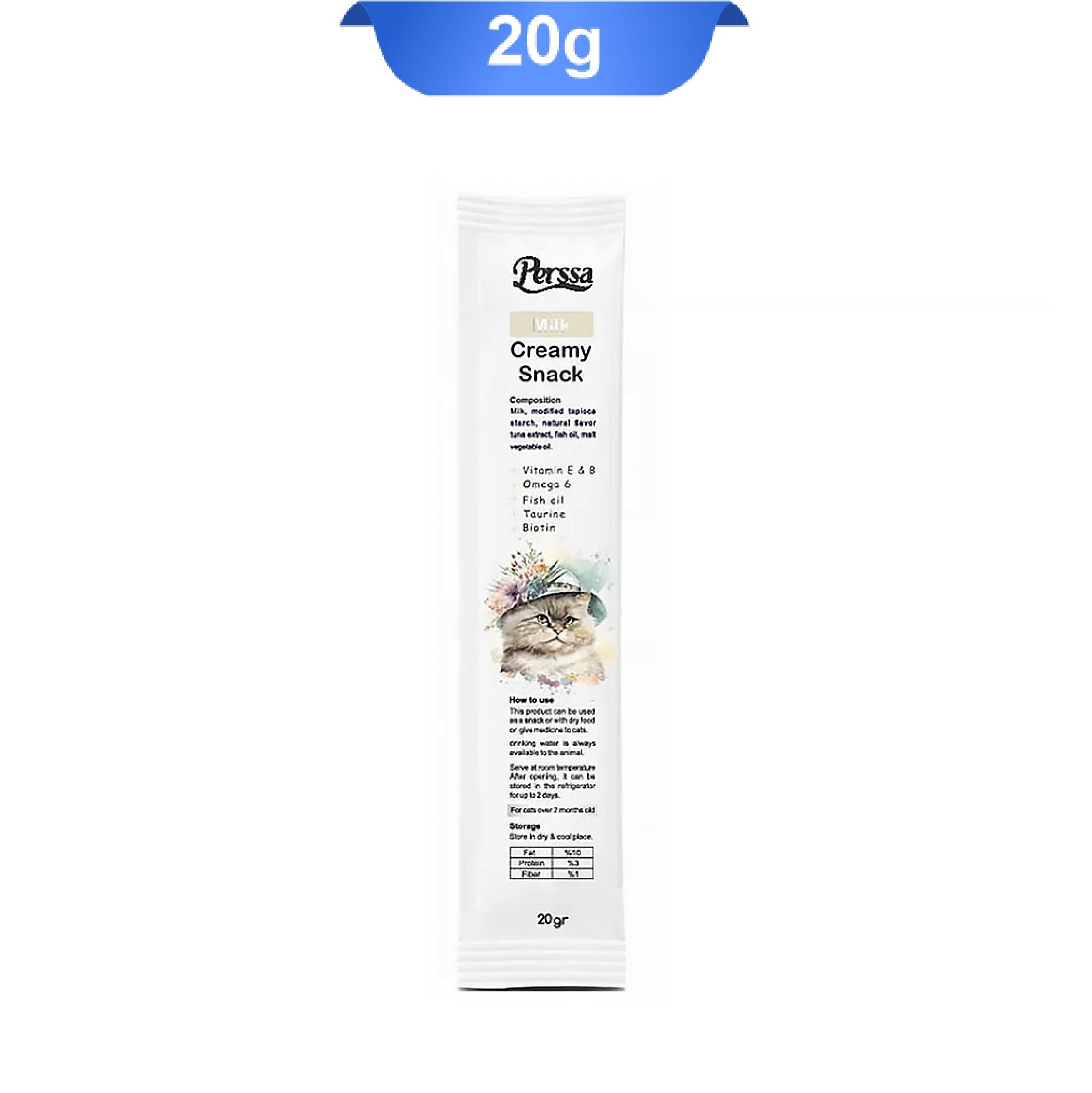 perssa-creamy-snack-with-milk-20g بستنی گربه پرسا طعم شیر وزن 20 گرم