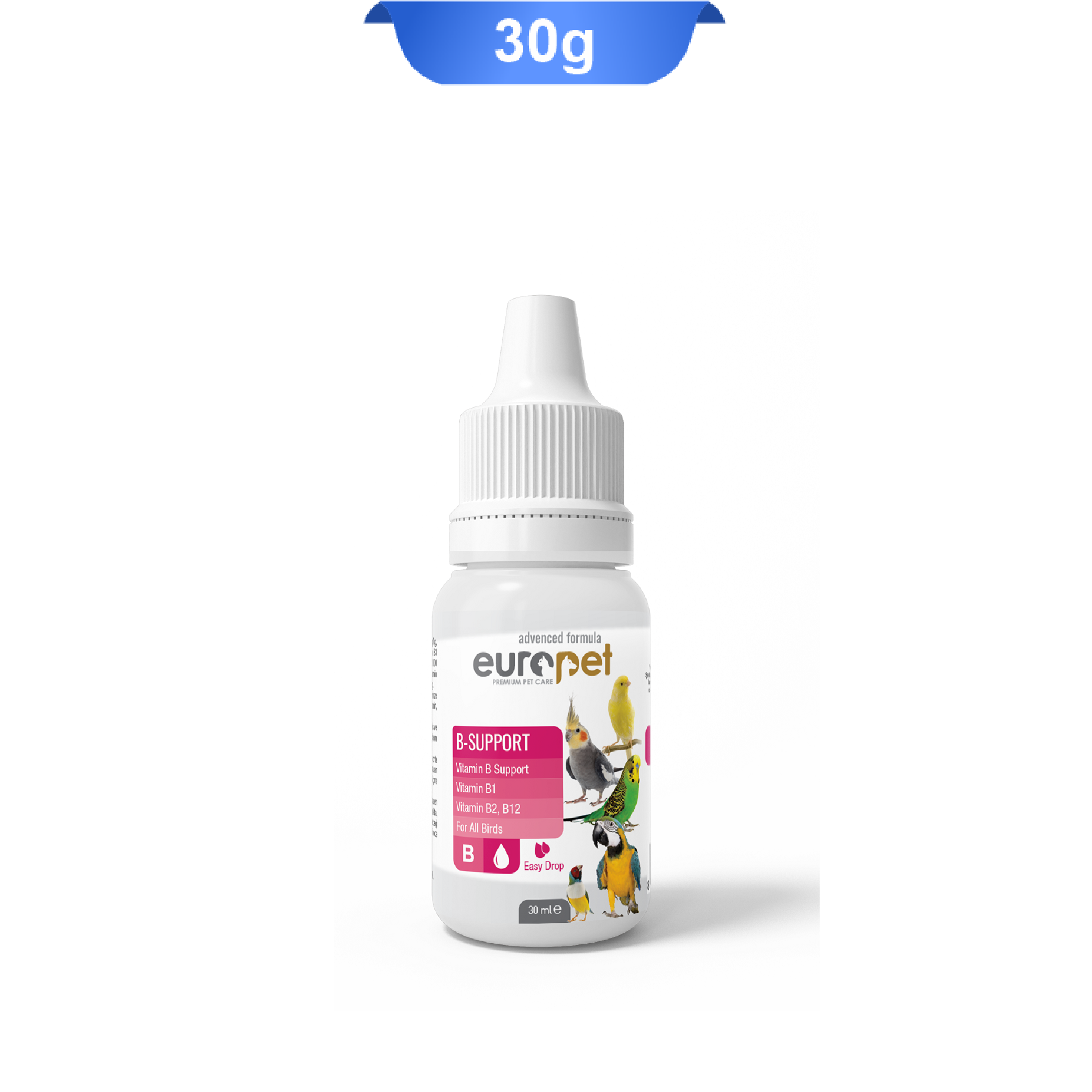 Europet B-Support 30ml قطره مکمل ویتامین ب پرندگان یوروپت حجم 30 میلی لیتر