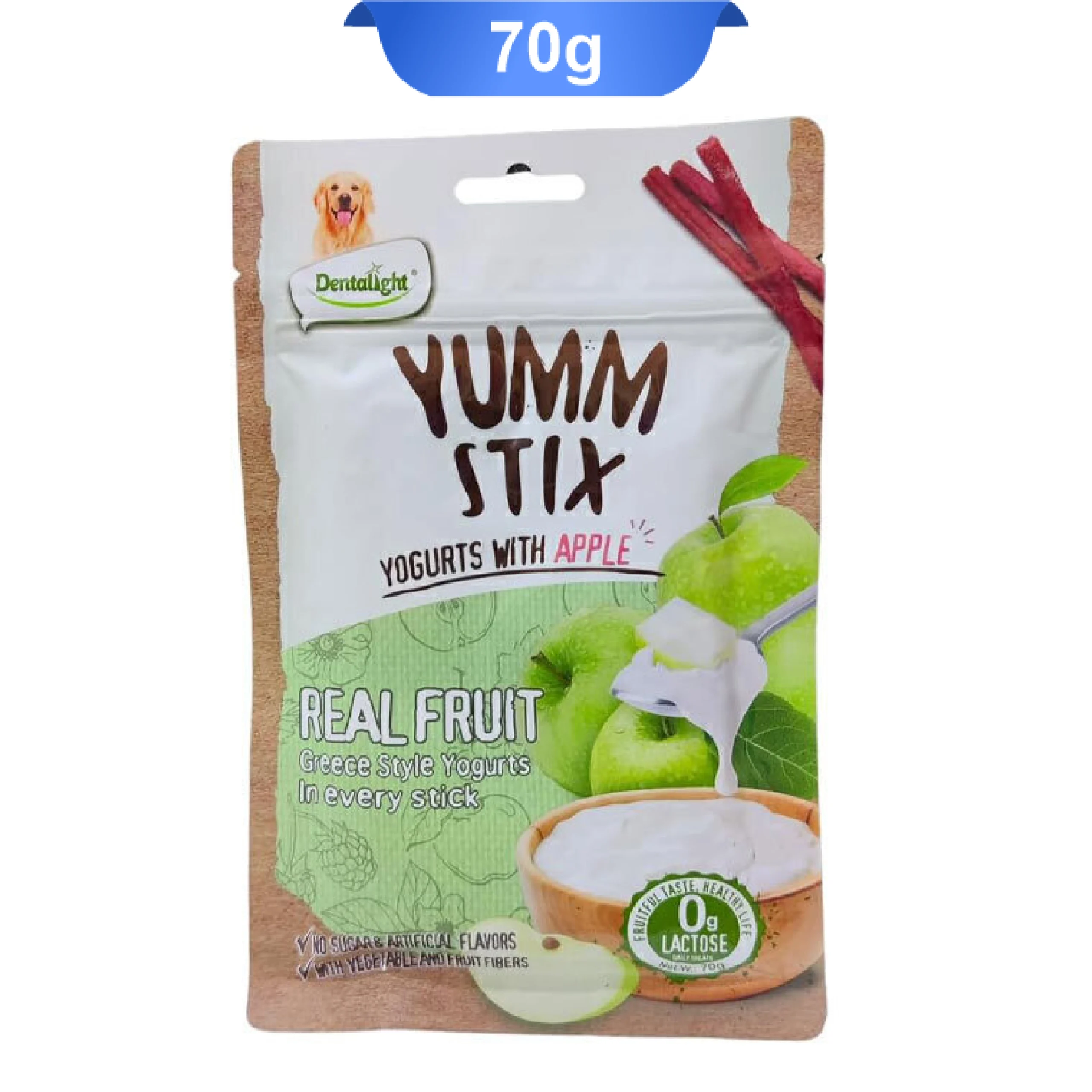 dentalight-yumm-stix-yogurts-with-apple تشویقی سگ دنتالایت طعم ماست و سیب وزن 70 گرم Dentalight Yumm Stix - Image 1