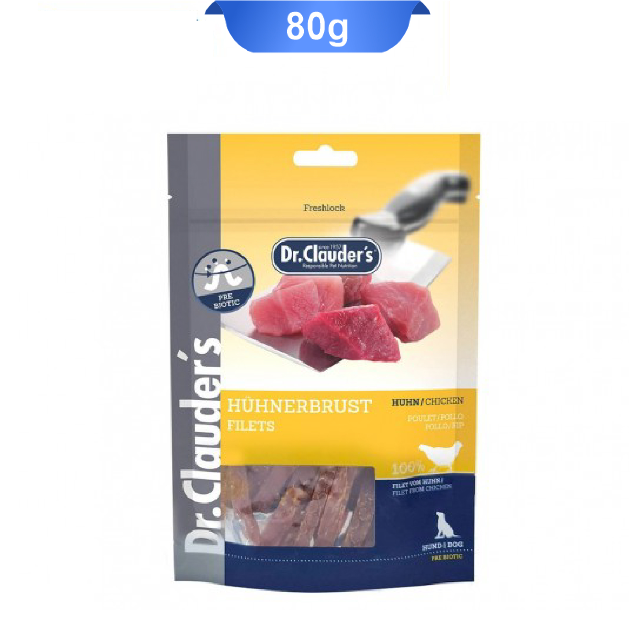 dr-clauder-s-filet-from-chicken-80g تشویقی سگ دکتر کلادرز مدل نواری طعم فیله مرغ وزن 80 گرم