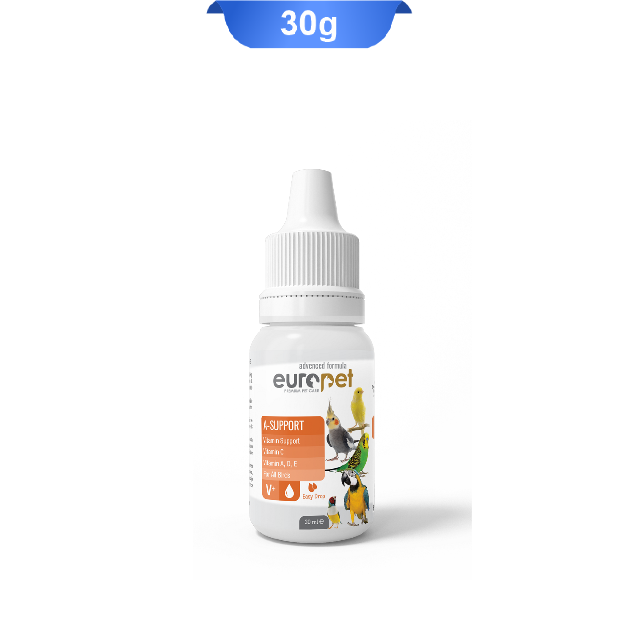 europet-a-support-30ml قطره مکمل ویتامین A پرندگان یوروپت حجم 30 میلی لیتر