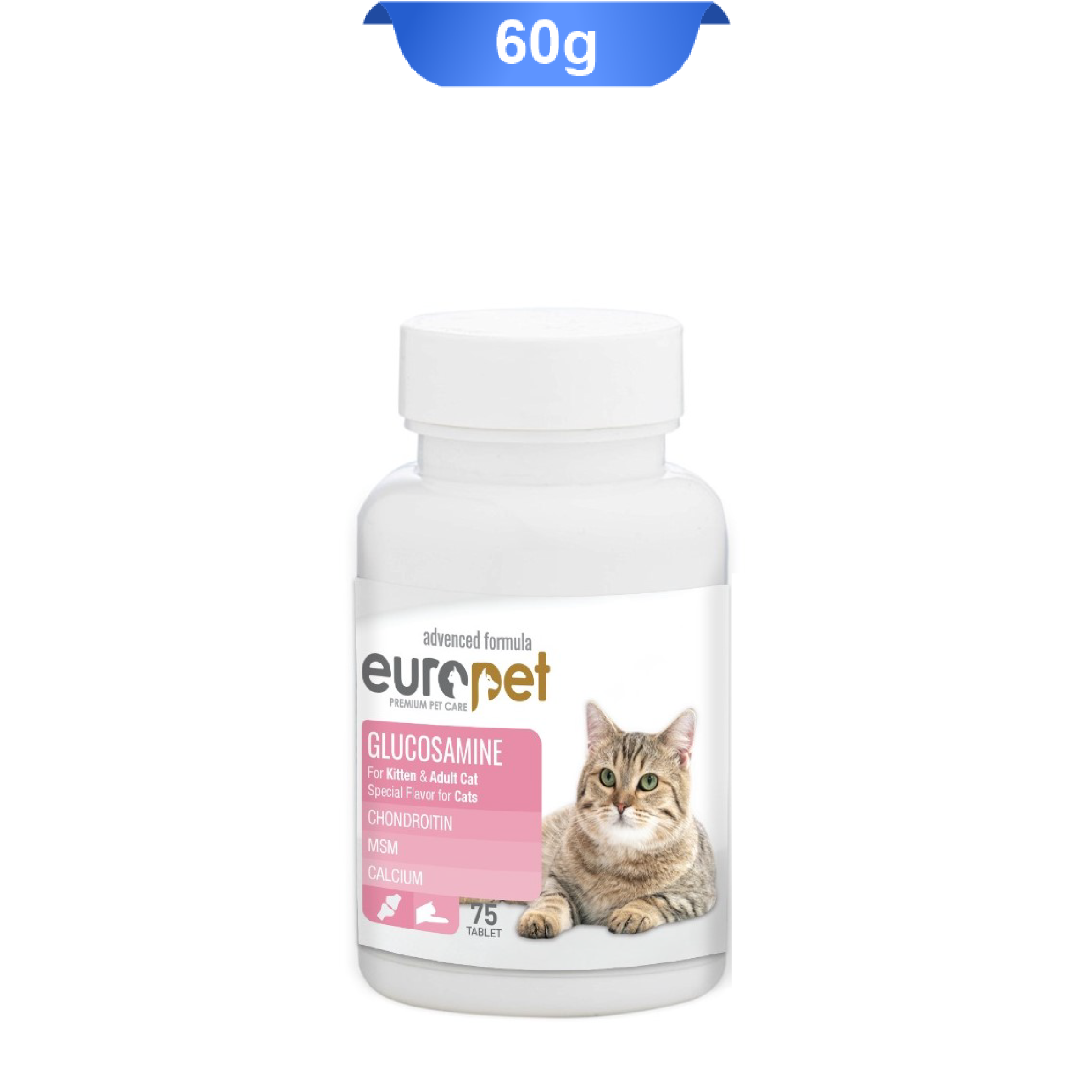 europet-cat-glucosamine-tablet-75 قرص گلوکزامین سگ یوروپت 75 عددی