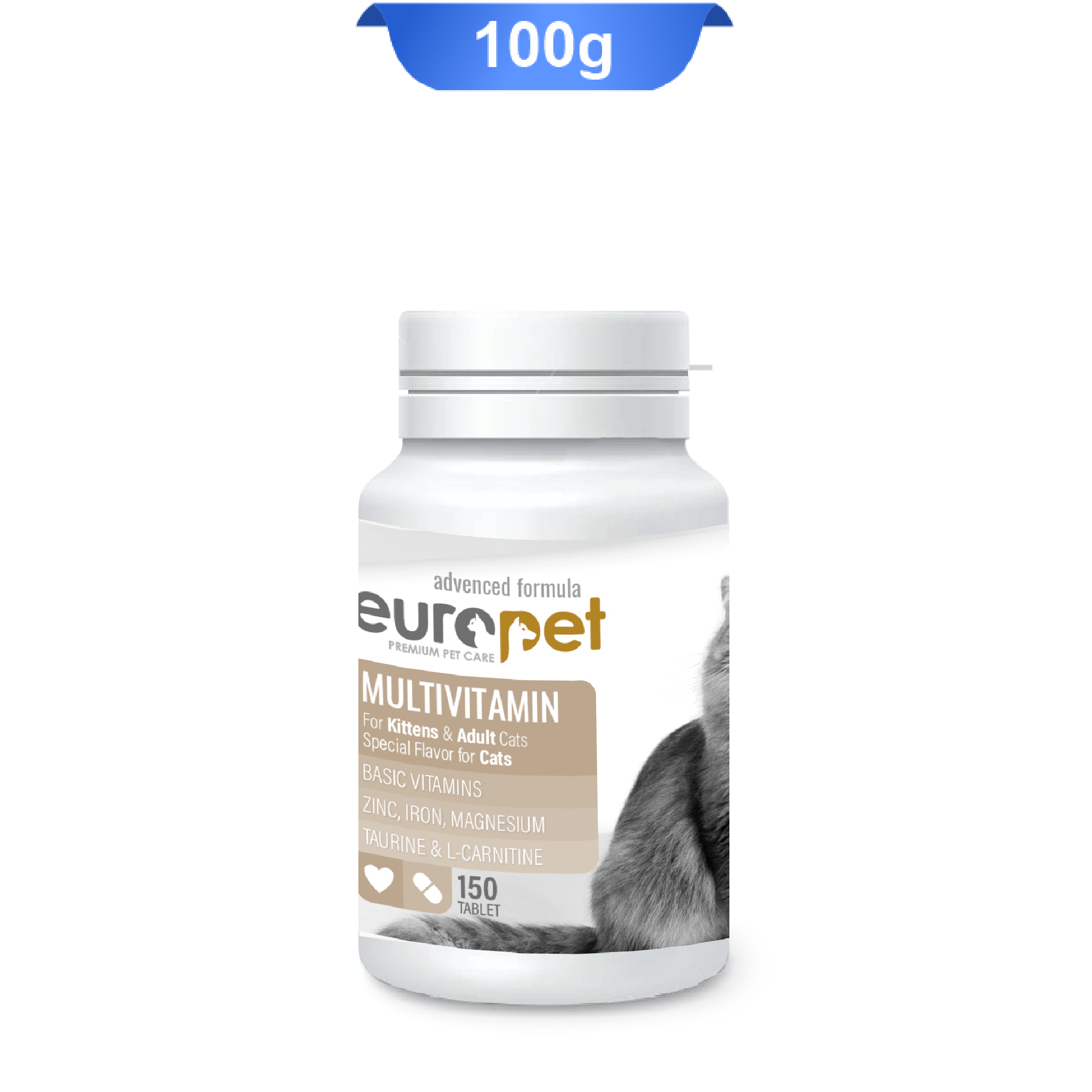 europet-cat-multivitamin-for-cat قرص مولتی ویتامین گربه یوروپت 150 عددی