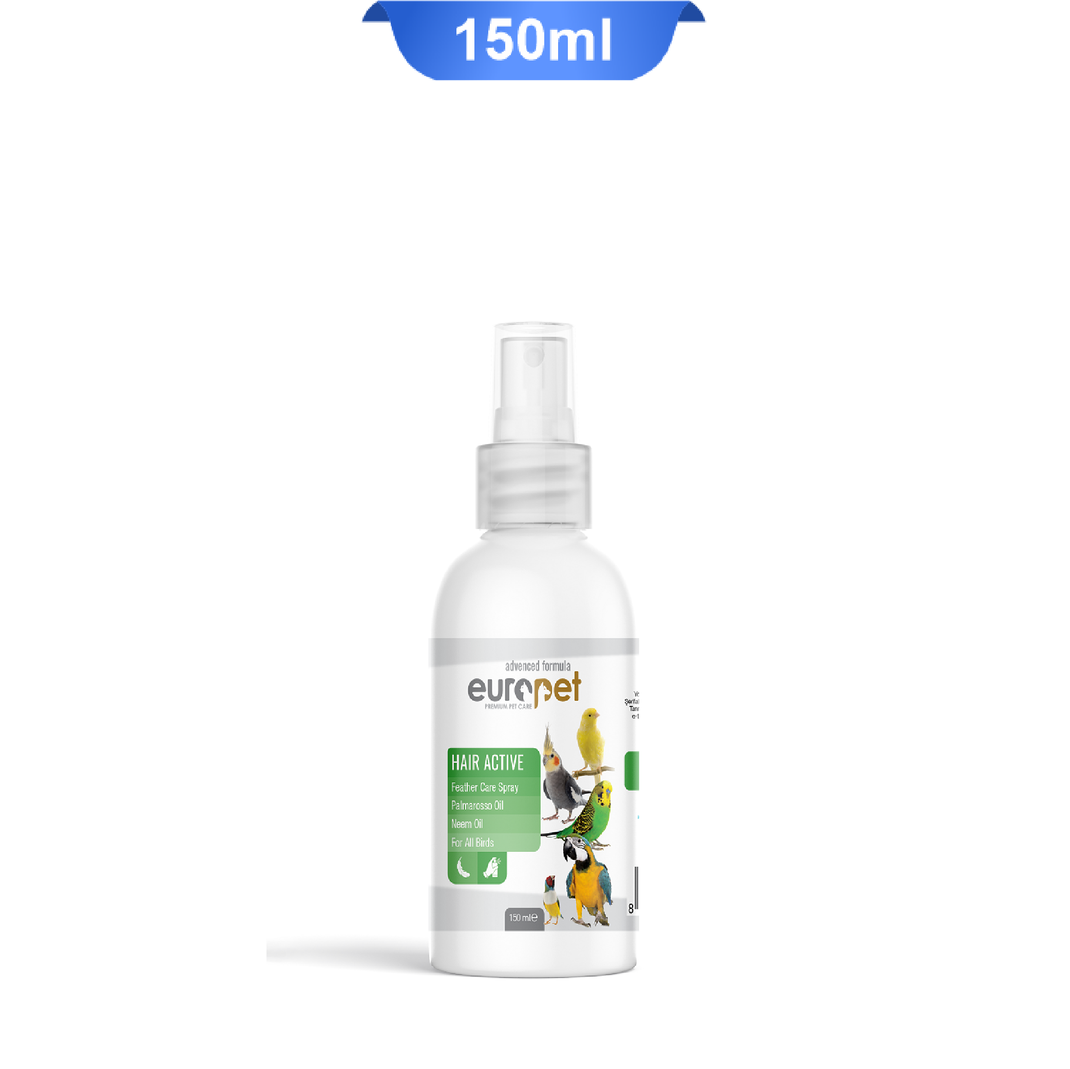 europet-hair-active-30ml اسپری مراقبت از پر پرندگان یوروپت حجم 150 میلی لیتر
