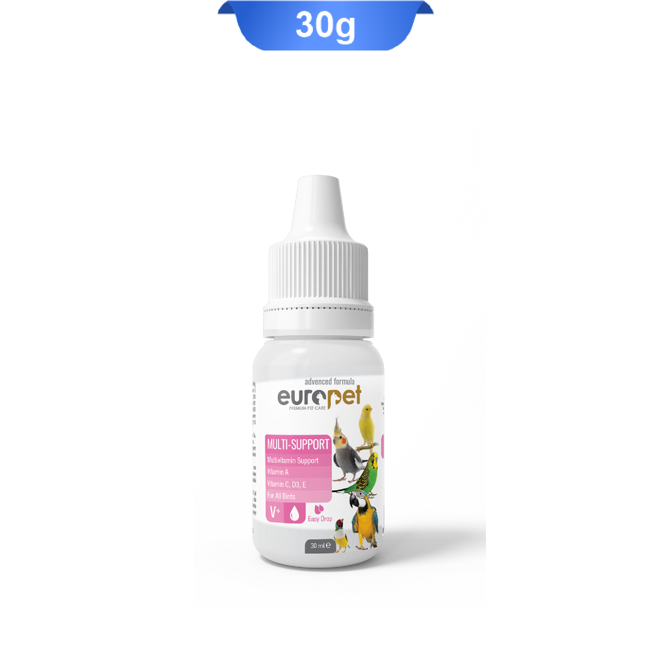 europet-multi-support-30ml قطره مکمل مولتی ویتامین پرندگان یوروپت حجم 30 میلی لیتر