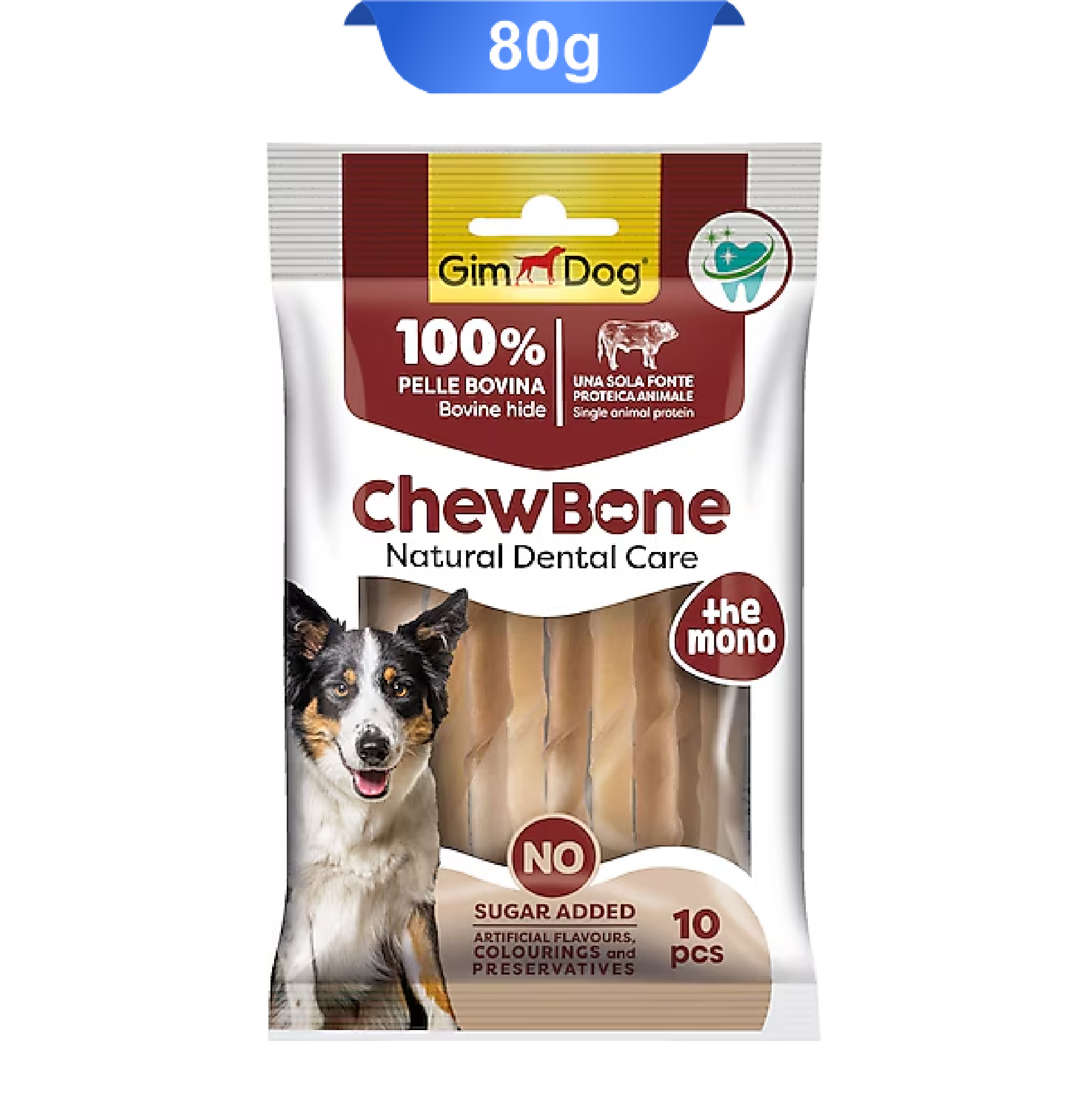 gimdog-chewbone-natural-dental-care-80g تشویقی سگ دنتال جیم داگ وزن 80 گرم