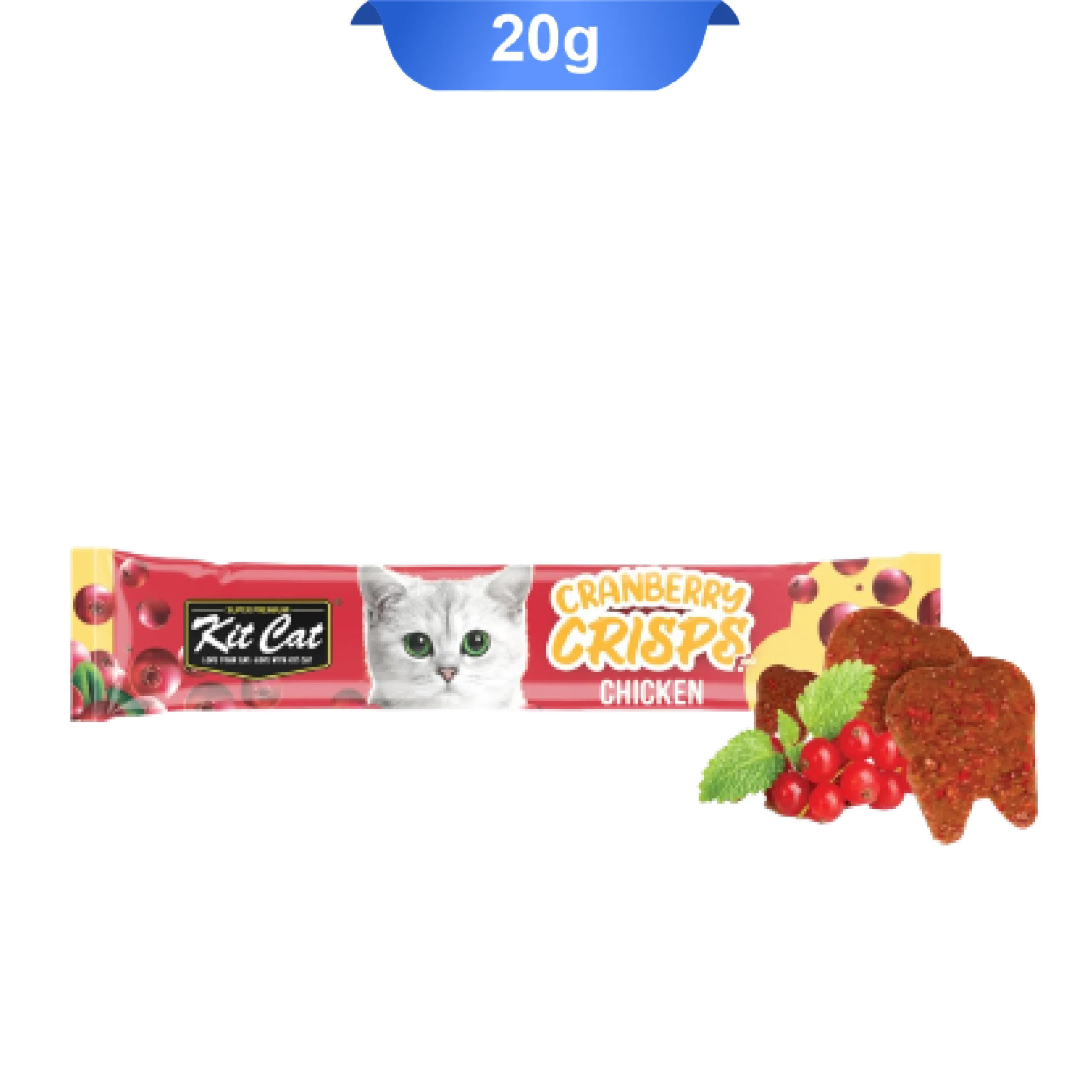 kitcat-cranberry-crisps-chicken-20g تشویقی ساشه ای گربه کیت کت طعم مرغ وزن 20 گرم
