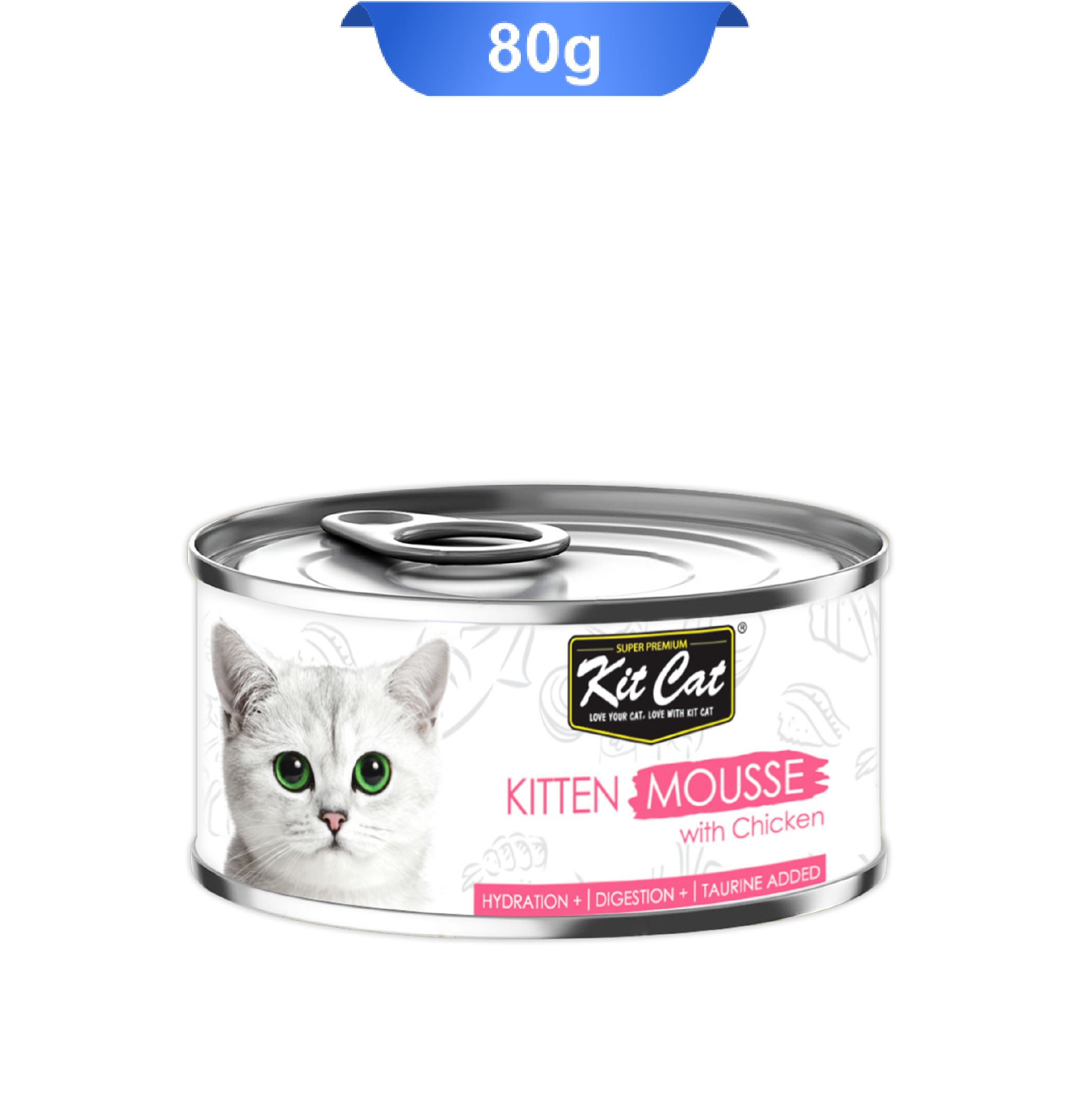 kitcat-kitten-chicken-mousse-80g کنسرو بچه گربه موس کیت کت طعم مرغ وزن 80 گرم