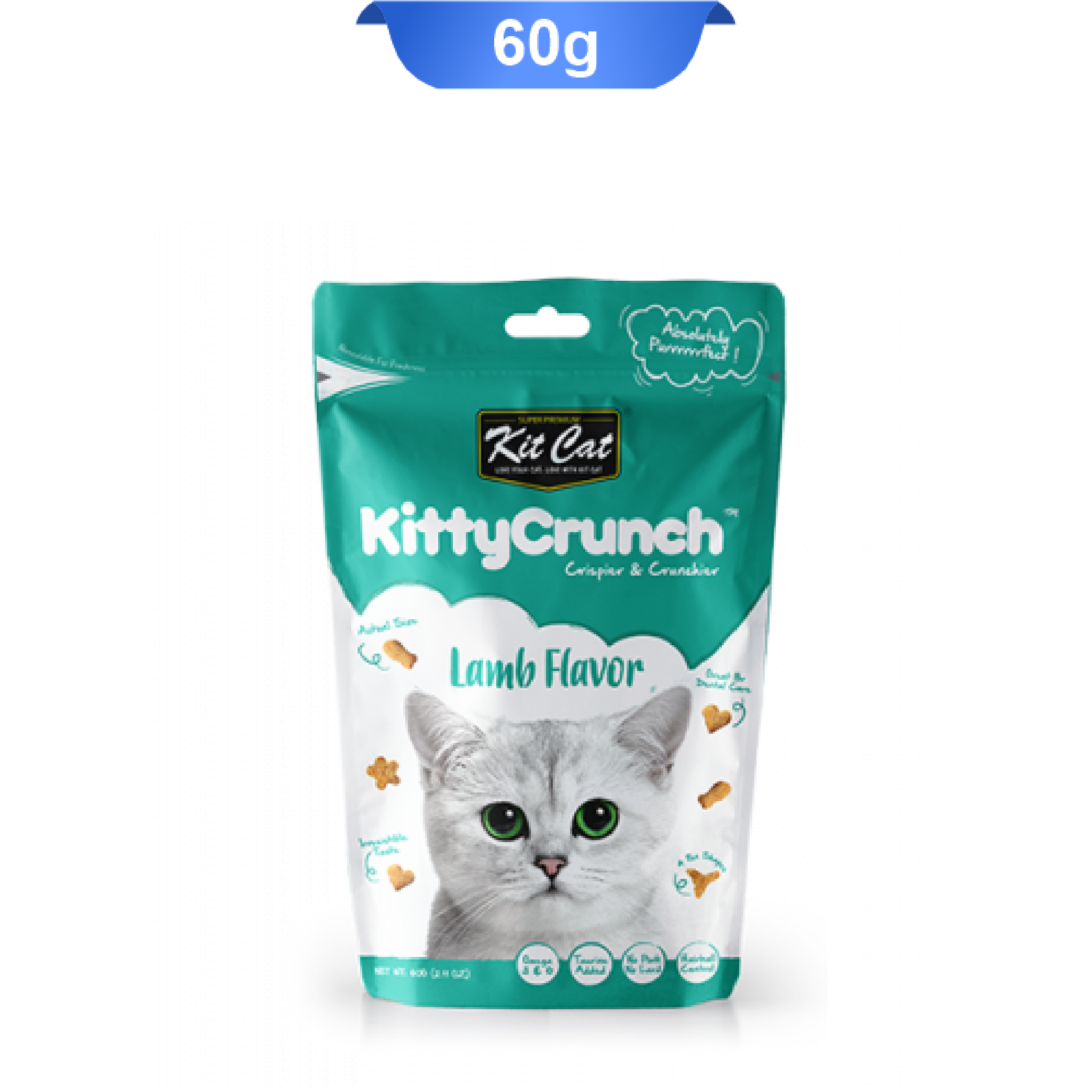 kitcat-kittycrunch-lamb-flavor-60g تشویقی کرانچی گربه کیت کت طعم بره وزن 60 گرم