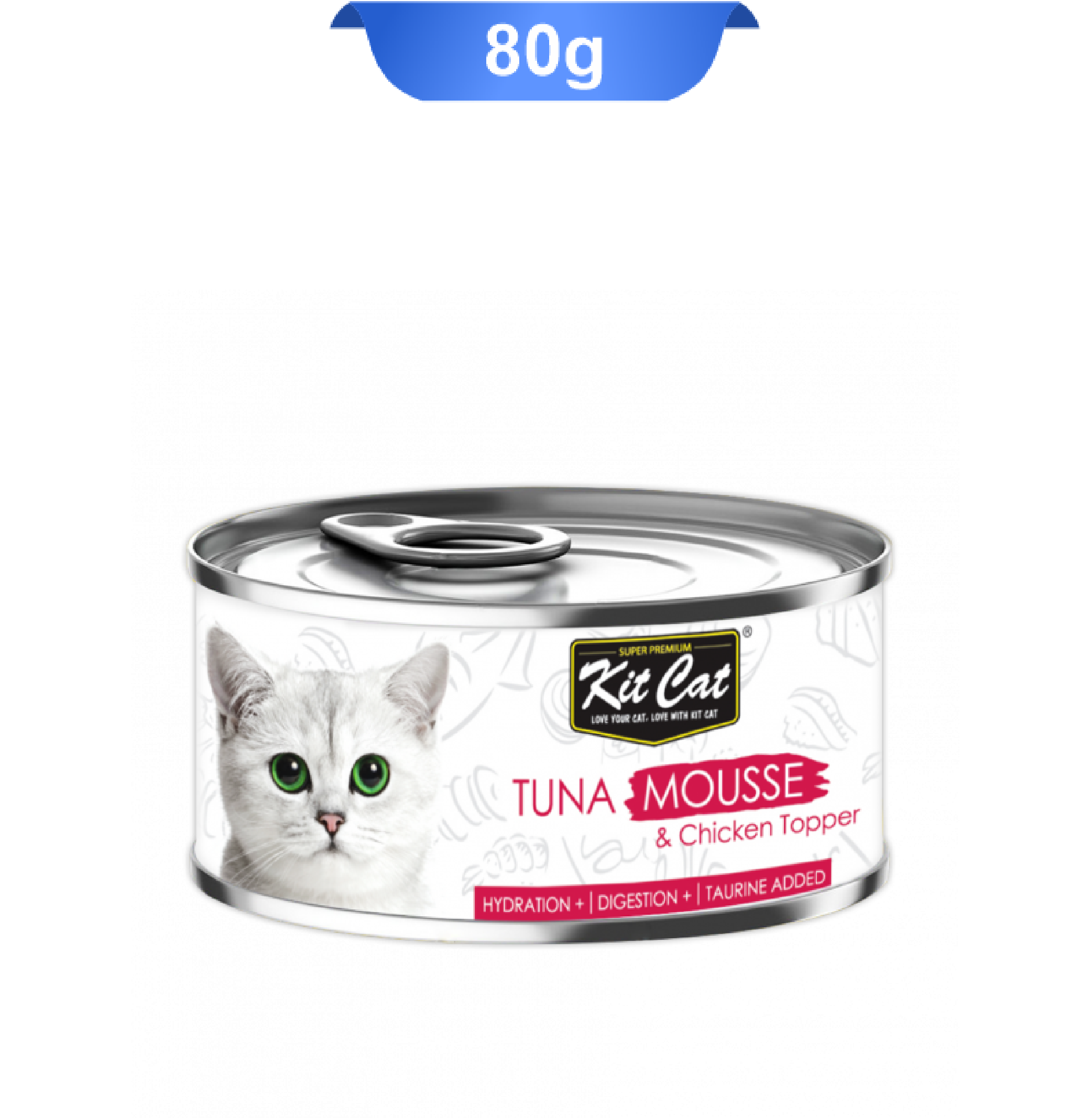 kitcat-tuna-mousse-with-chicken-topper-80g کنسرو گربه موس کیت کت طعم ماهی تن و مرغ وزن 80 گرم